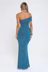 Contemporary Glow Off Shoulder Maxi Dress Teal