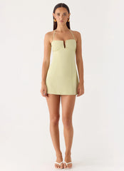Leah Halter Mini Dress - Sage