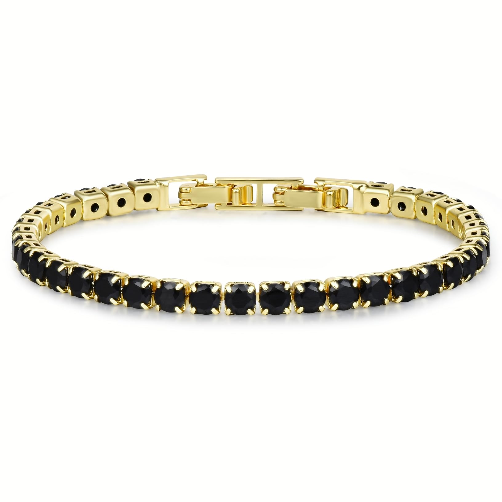 Tennis Bracelets for Women, Silver/Gold Plated 4mm Cubic Zirconia Bracelets Adjustable, Fashion Jewelry Non Tarnish Size 6.6 inch+1.5 inch Extender