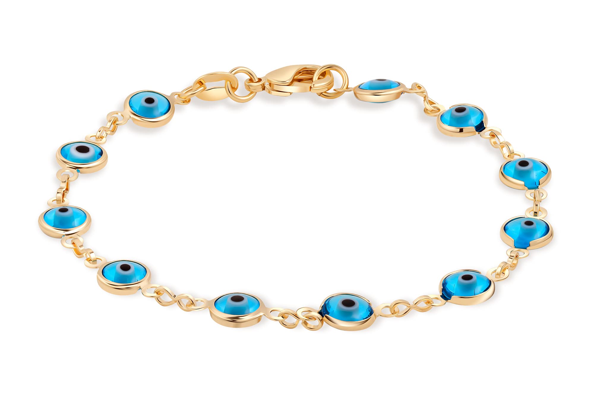 Barzel 18K Gold Plated Evil Eye Bracelet for Women - Made in Brazil